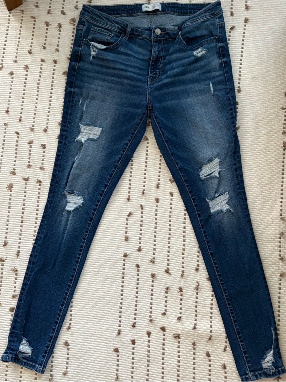 BKE Payton Skinny Mid-Rise Universal fit Jeans - Blue Denim.